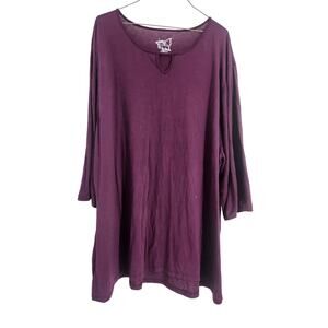 Just My Size Purple Long Sleeve Tunic Top - Size 5X